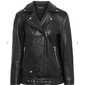 Muubaa oversized leather biker jacket